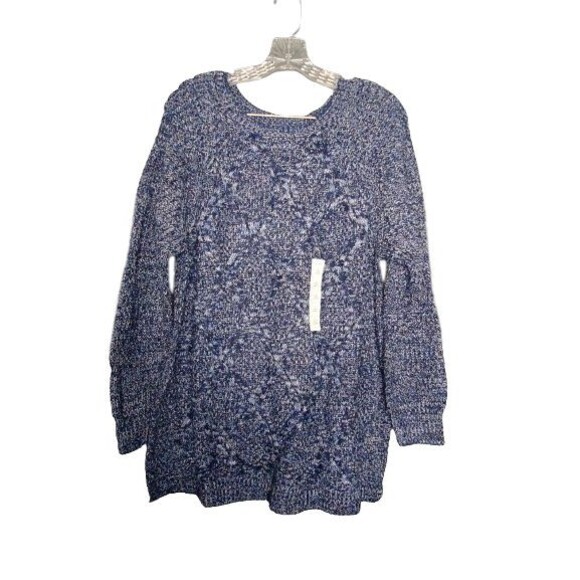 Studio Works Knit Long Sleeve Sweater Color Denim Marble (Blues) Womens Size 1X - Picture 1 of 11
